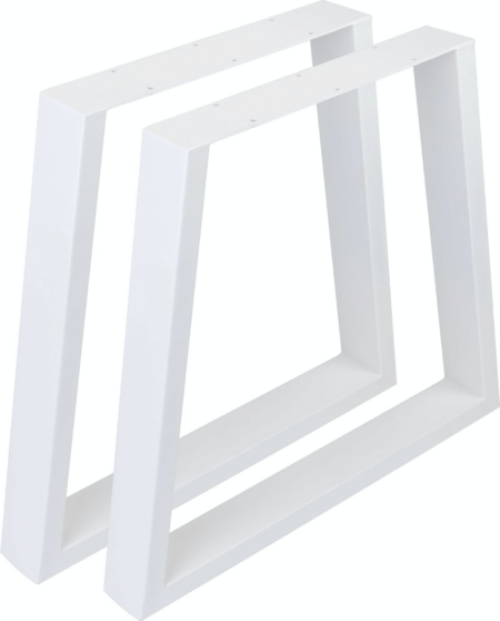 Understel til plankebord Nielsen Design Liam i hvidt pulverlakeret metal trapezformet bordben H72ÃB80ÃD10 cm